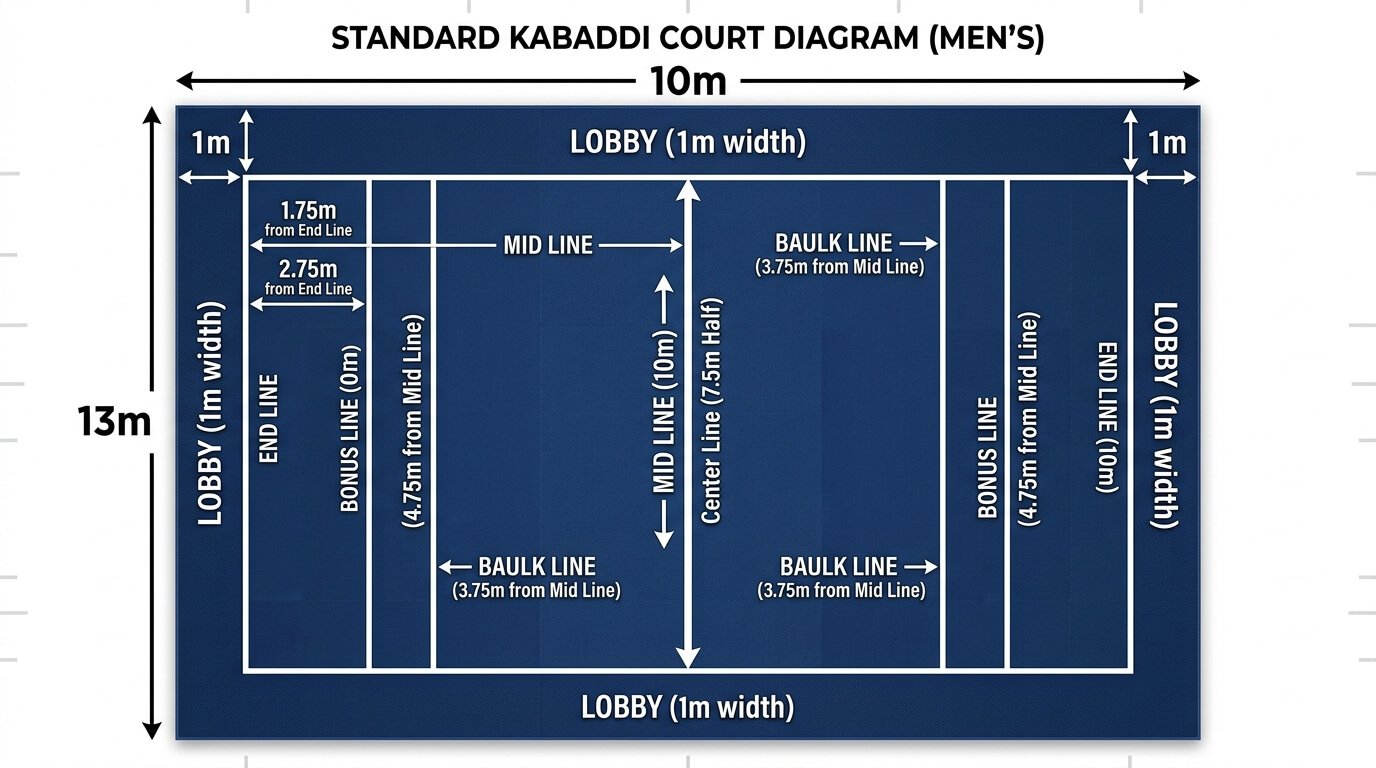 Kabaddi Court Diagram